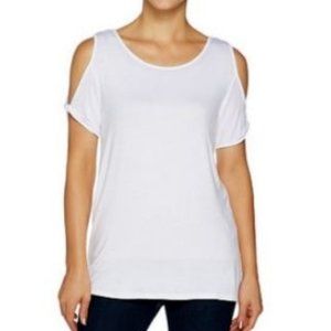 Lisa Rinna Collection Twist Cold Shoulder Knit Top